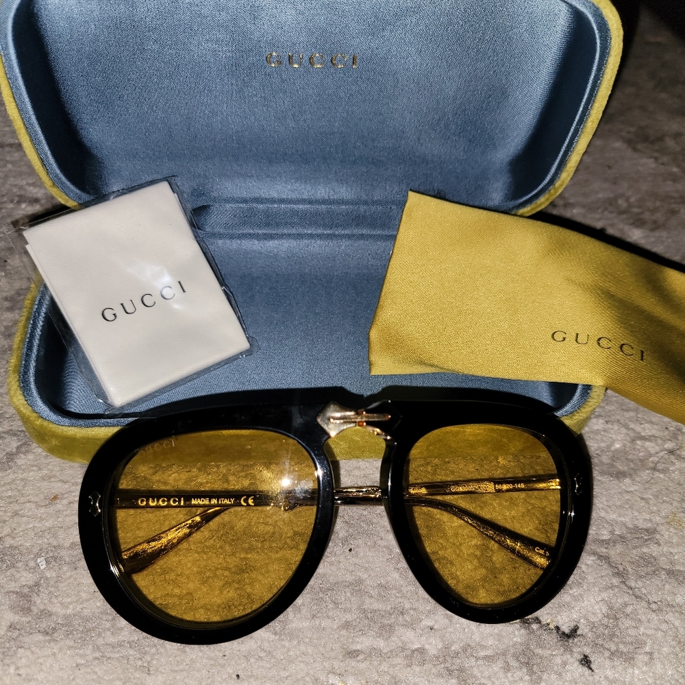 Authentic foldable yellow Gucci Sunglasses